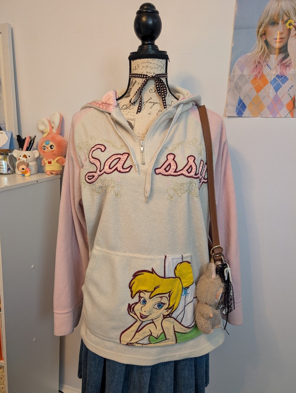 Y2K Vintage Disney Tinkerbell Quarter Zip